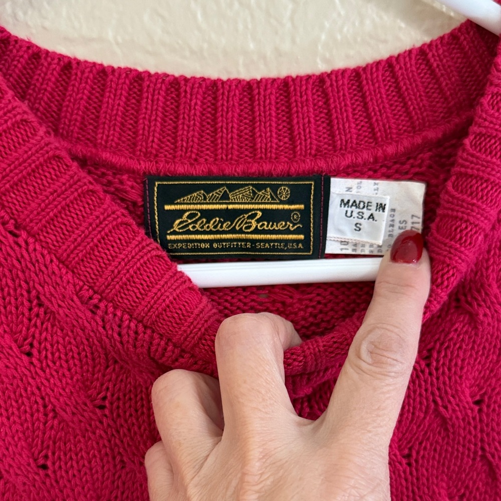 Vintage Classic Pink/fuchsia Cable Knit Sweater - Picture 2 of 12